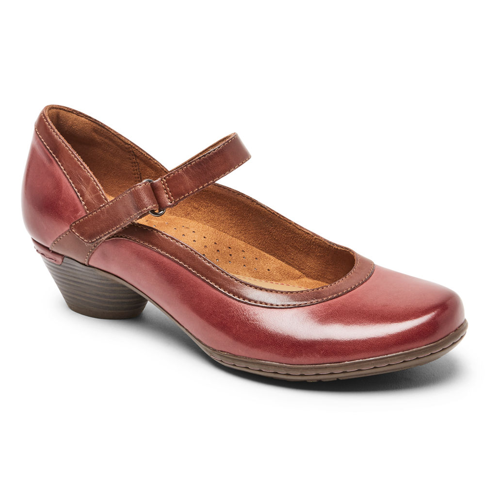 Rockport Flats Sko Dame Rød - Cobb Hill Laurel Mary Jane - NQXS28541